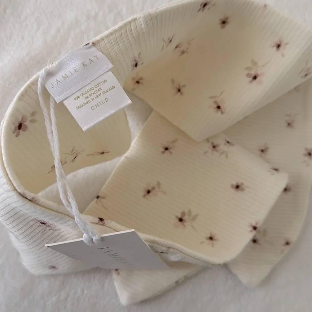 Jamie Kay Rosalie Floral Mauve Organic Cotton Headband